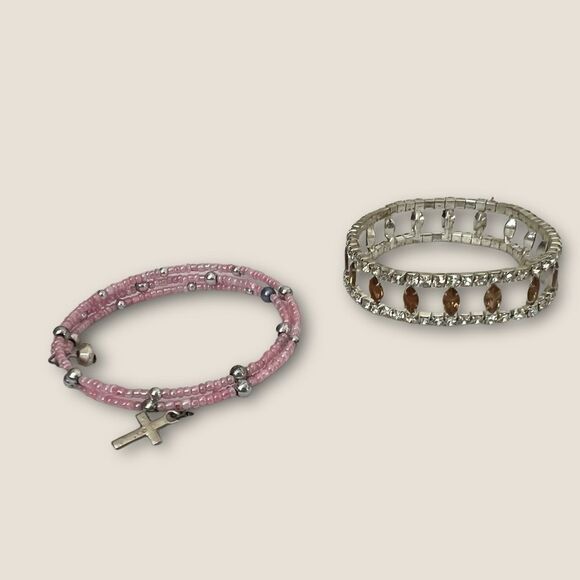 Set of 2 Bracelets silver tones & adjustable - Picture 4 of 4